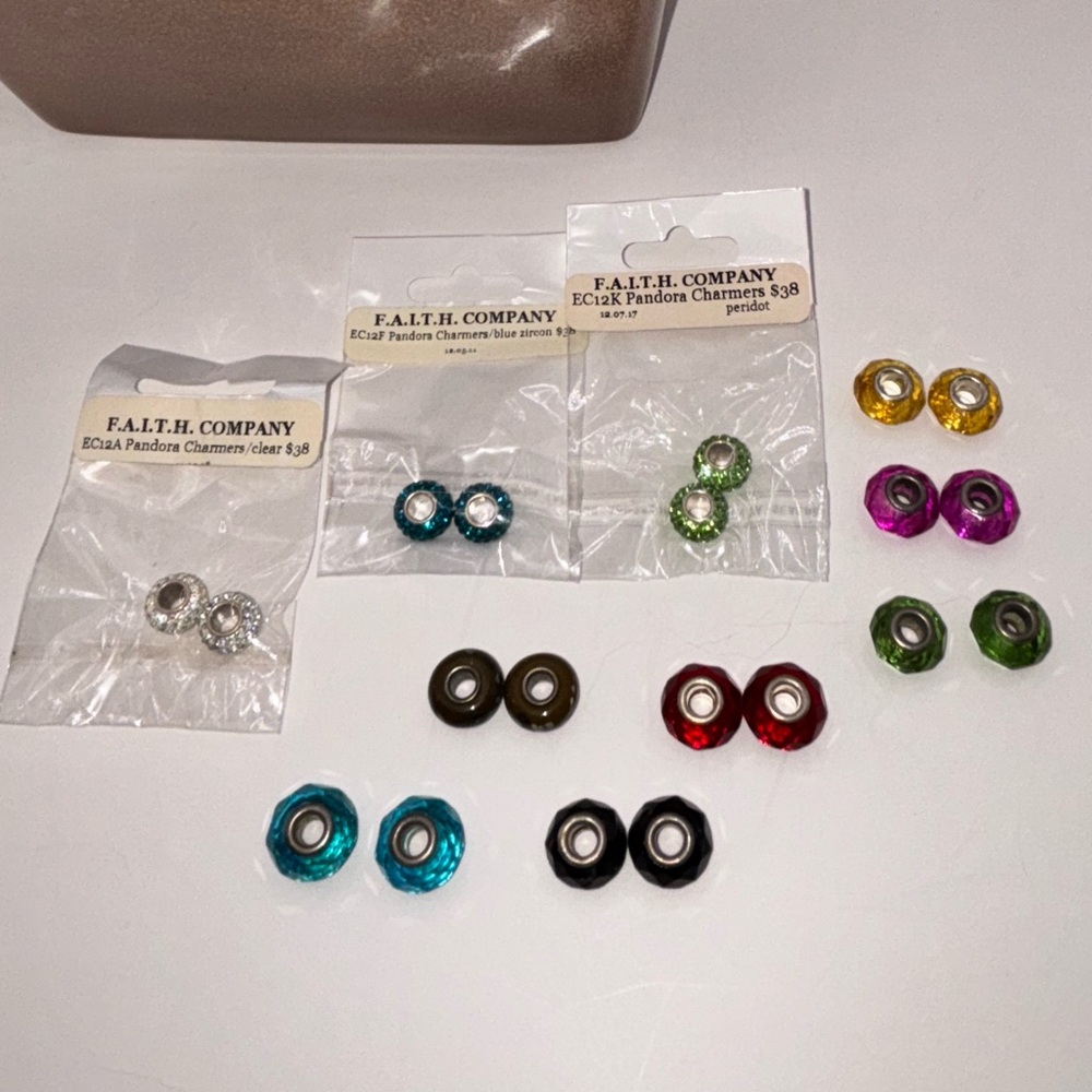 F.A.I.T.H. Earring Bracelet Charmers Colorful Charm Beads Set